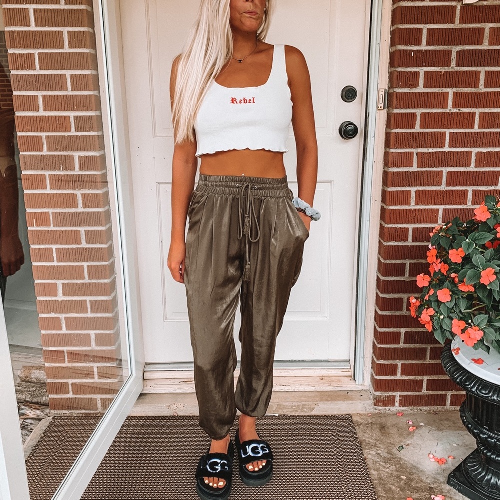 Silk Green Comfy Cute Jogger